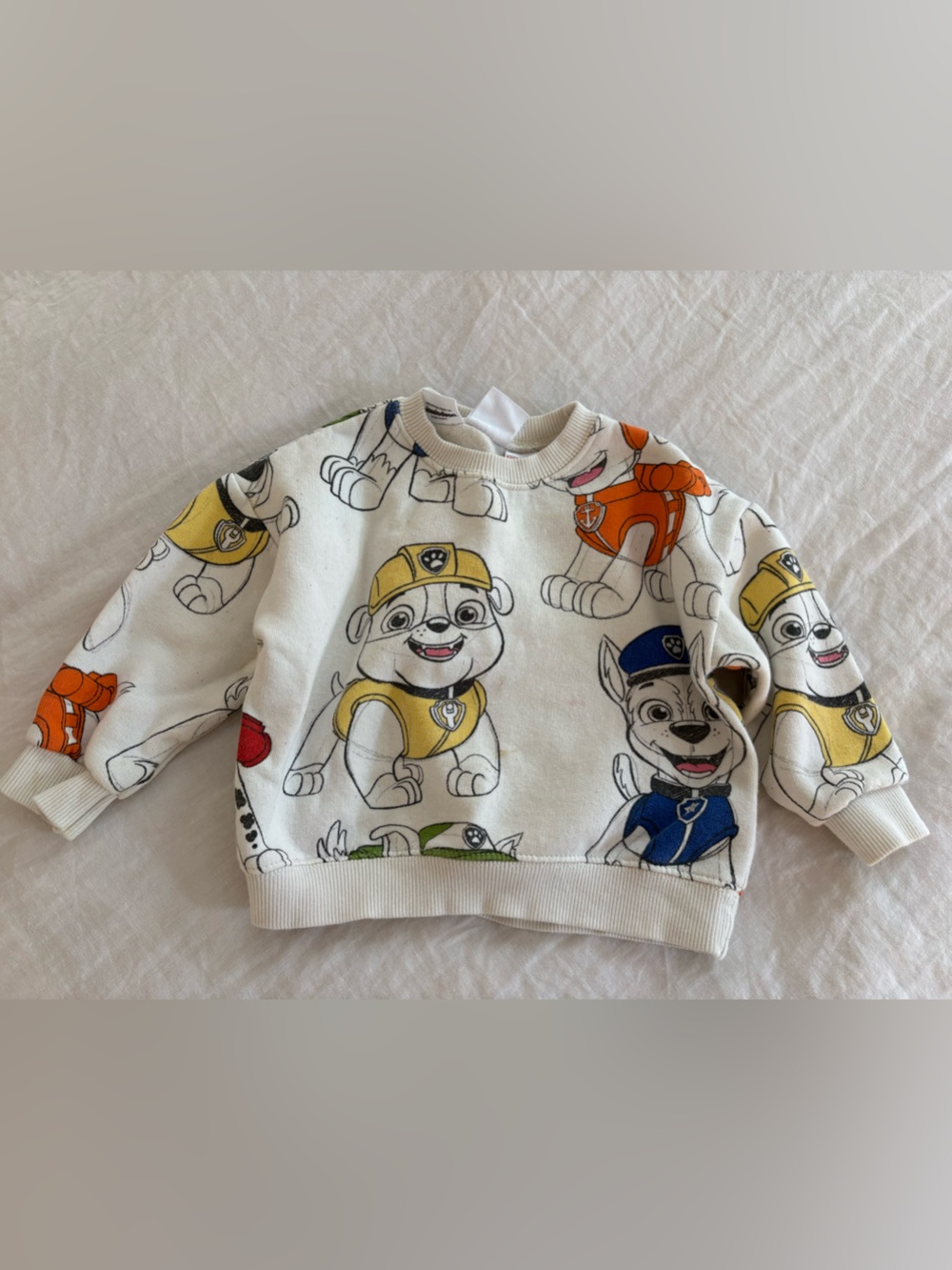 Paw Patrol Zara Kids Cream Kids Sweatshirt with Yellow Blue Orange Accents